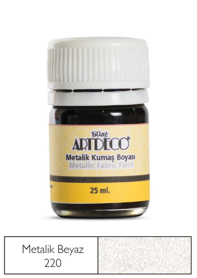 ARTDECO KUMAŞ BOYASI METALİK 25 ML BEYAZ Y-011A-220