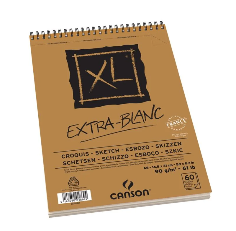 CANSON ÇİZİM BLOĞU XL EXTRA BEYAZ SPİRALLİ A5 90 GR 60 SF 200001869