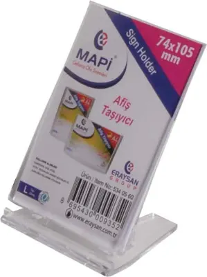 MAPİ AFİŞ TAŞIYICI 74x105 L TİPİ DİKEY TABAN AYARLI 534 05 60