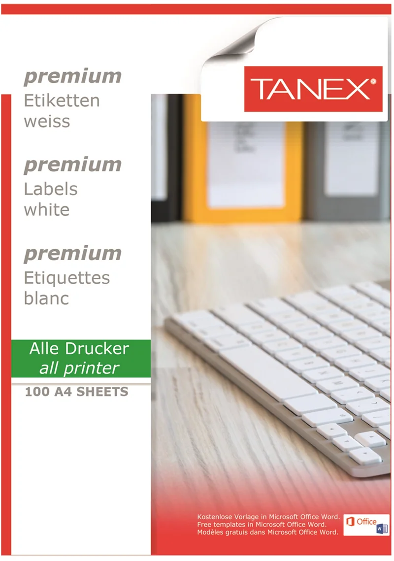 TANEX LASER ETİKET TW-2042 42 X 42 MM 100 LÜ