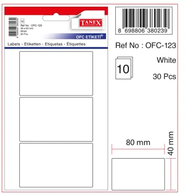 TANEX OFİS ETİKETİ OFC-123 BEYAZ