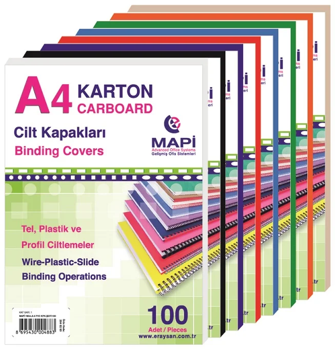 MAPİ CİLT KAPAĞI KARTON A4 250 GR MAVİ 100LÜ 2044204