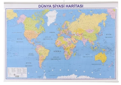 İNTER EĞİTİM HARİTA DÜNYA SİYASİ-FİZİKİ ASKILI 819