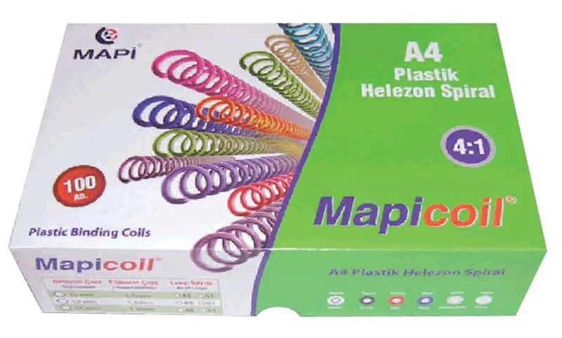 MAPİ SPİRAL PLASTİK HELEZON 4:1 6MM BEYAZ 200 AD. 48 LOP POŞETLİ 2360600