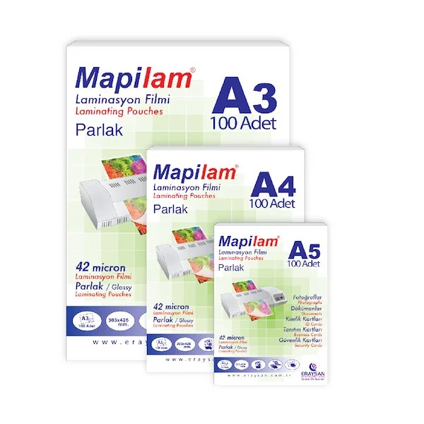 MAPİ LAMİNASYON 42 MİC.A3 PARLAK 200LÜ 102 04 03