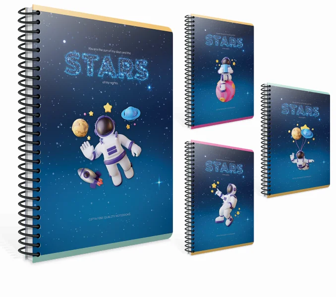 GIPTA DEFTER STARS A4 SPİRALLİ KARTON KAPAK 100 YP. KARELİ 6188