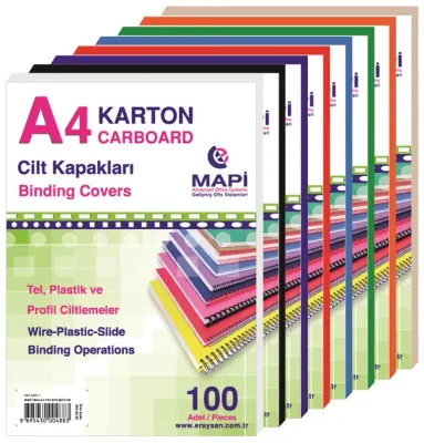 MAPİ CİLT KAPAĞI KARTON A4 250 GR SİYAH 100LÜ 2044201