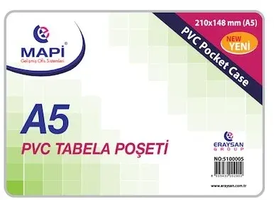MAPİ TABELA POŞETİ A5 PVC 20Lİ 510 00 05
