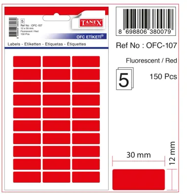 TANEX OFİS ETİKETİ OFC-107 FLORASAN KIRMIZI