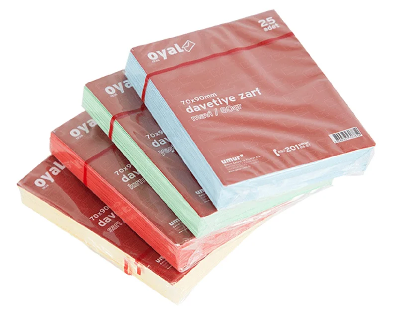 OYAL ZARF DAVETİYE 7x9 80 GR POŞETLİ YEŞİL 25 Lİ 30008206