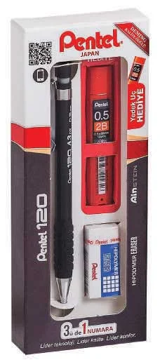 PENTEL VERSATİL KALEM OKUL SETİ 120A3 0.5 SİYAH Y A315-3AS