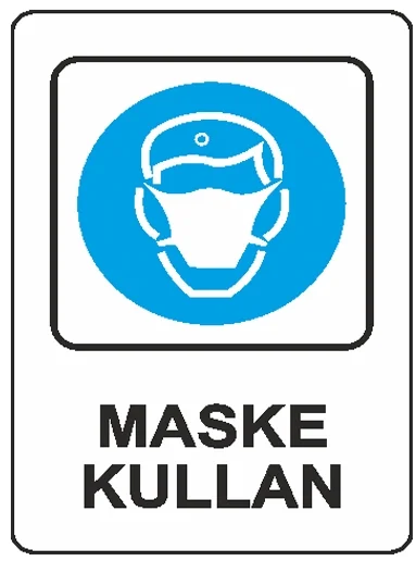 EKSTRAFİX UYARI LEVHASI 203 YUL-311 16x24 CM MASKE KULLAN