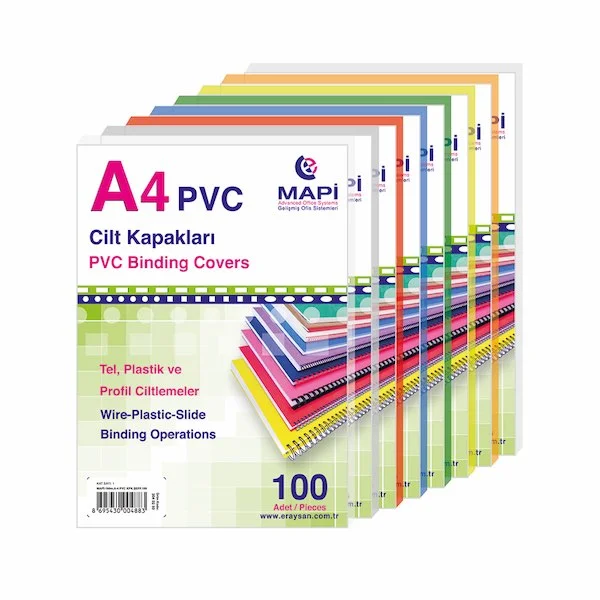 MAPİ CİLT KAPAĞI PVC A4 160 MİC. ŞEFFAF 100 LÜ 2040250