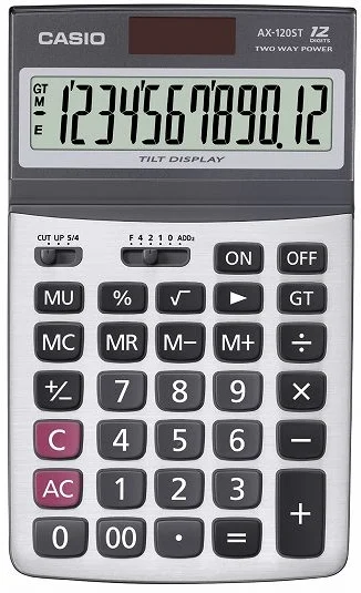 CASIO HESAP MAKİNESİ MASAÜSTÜ AX-120ST 12 HANE