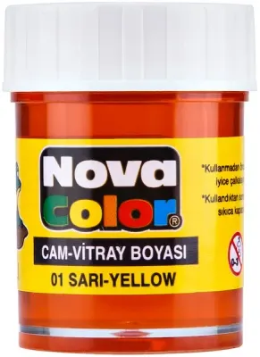 NOVA COLOR CAM BOYASI SU BAZLI ŞİŞE 15 CC SARI NC-149