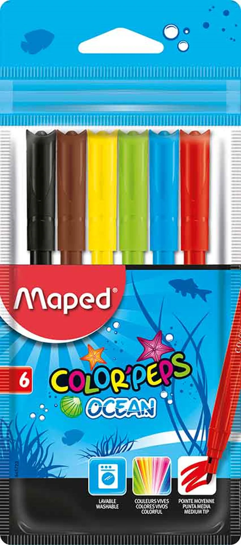 MAPED KEÇELİ KALEM COLOR'PEPS OCEAN  6 LI PLASTİK POŞET 845723