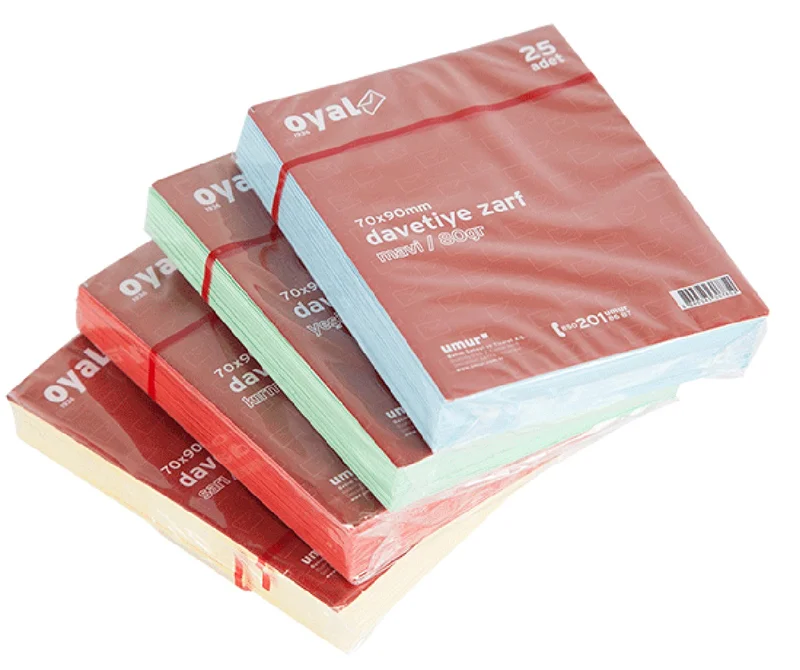 OYAL ZARF DAVETİYE 7x9 80 GR POŞETLİ SARI 25 Lİ 30008204