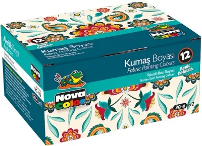 NOVA COLOR KUMAŞ BOYASI ŞİŞE SET 12 Lİ NC-192 (Best)