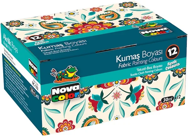 NOVA COLOR KUMAŞ BOYASI ŞİŞE SET 12 Lİ NC-192