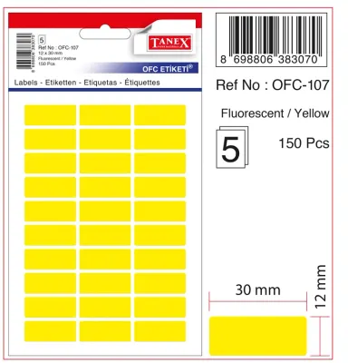 TANEX OFİS ETİKETİ OFC-107 FLORASAN SARI