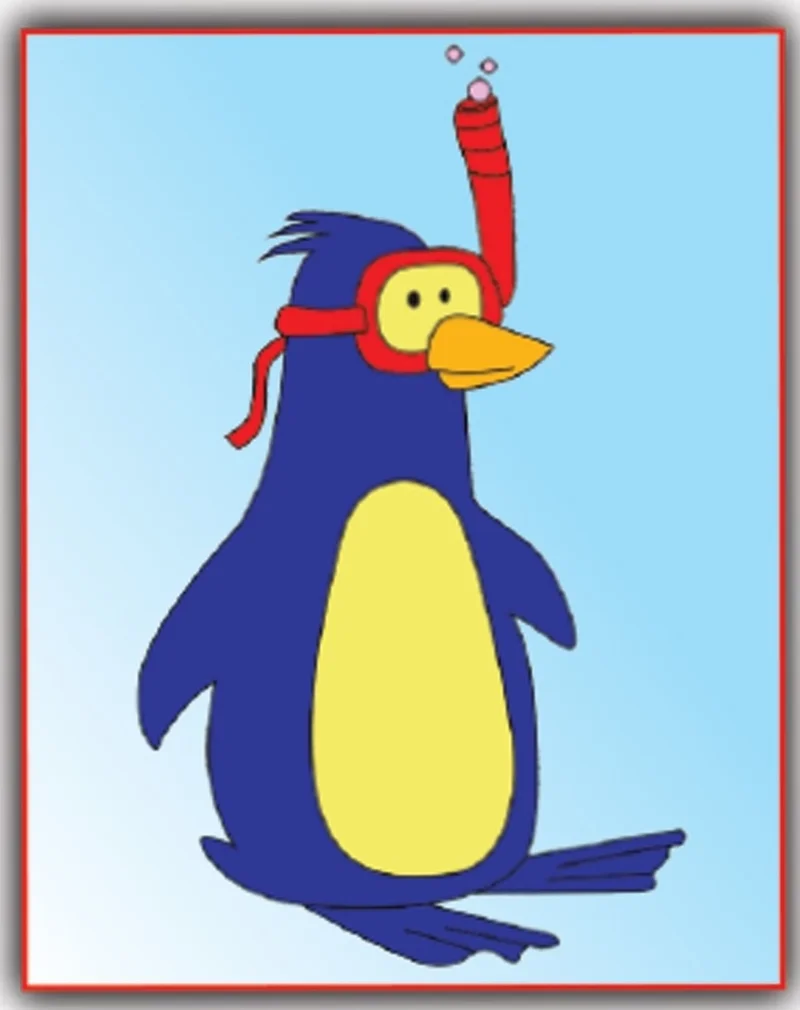 ARTDECO TUVAL BOYAMA SETİ KIDS DESENLİ 18x24 CM DALGIÇ PENGUEN Y-DSTB-18-07