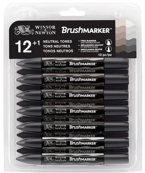 W&amp;N PROMARKER BRUSH KALEM SET 12 RENK GREY TONES (GRİ TONLAR) WN-0290031