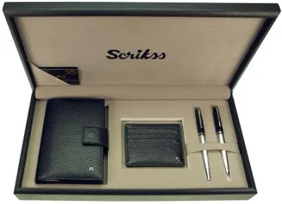 SCRIKSS HEDİYELİK SET SDR 211-1 477 DOLMA KALEM + TÜKENMEZ KALEM + AJANDA CEP + KREDİ KARTLIK