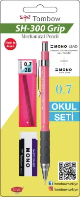 TOMBOW VERSATİL KALEM SH-300 GRIP OKUL SETİ 0.7 AÇIK PEMBE BLS. T-SH-GR81 R7.S1