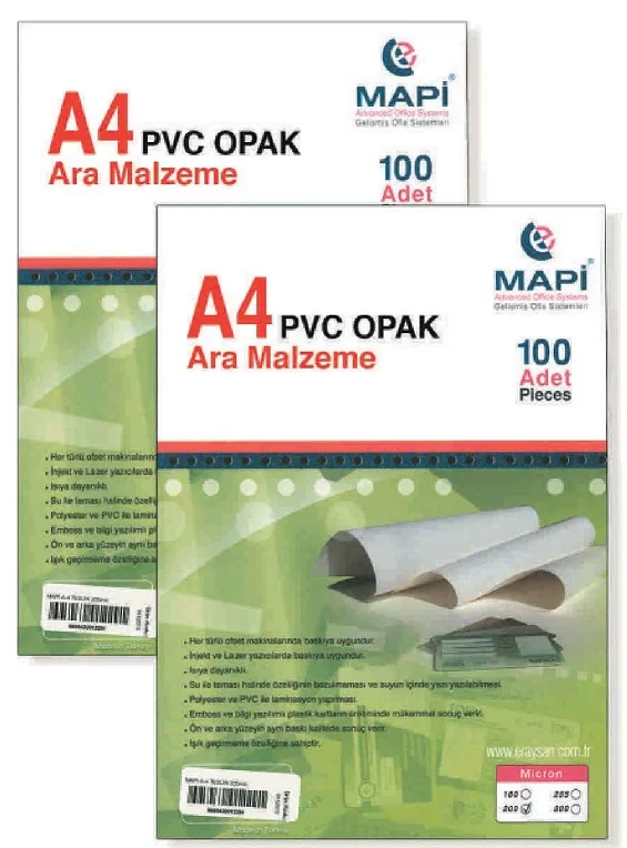 MAPİ ARA MALZEME 175 MİC.70X100 BEYAZ POL. 9152036