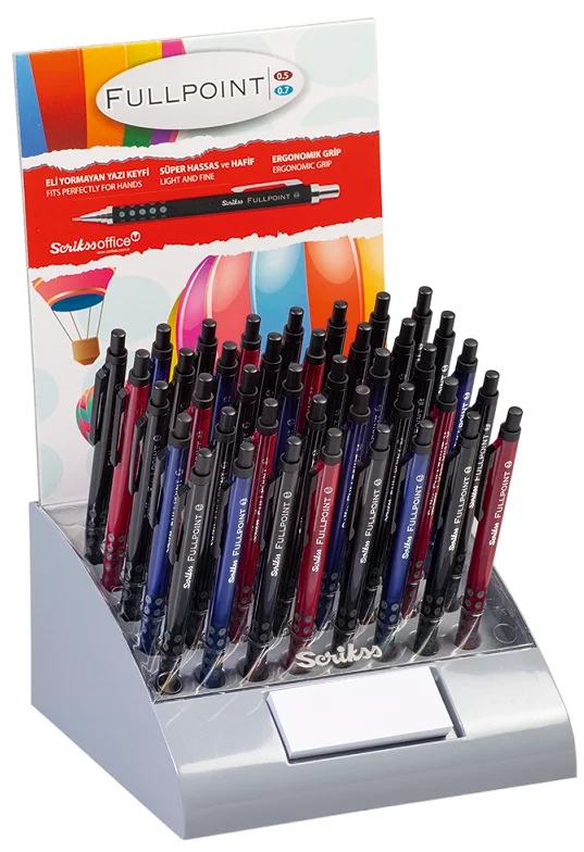SCRIKSS OFFICE VERSATİL KALEM FULL POINT BLACK EDITION 40 LI STAND