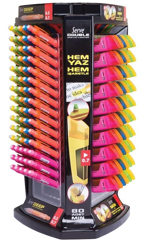 SERVE VERSATİL KALEM DEEP + SİLGİLİ MİN DOUBLE STAND 75 Lİ MİN 120 Lİ STAND SV-DS12075