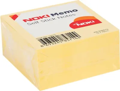 NOKİ MEMO YAPIŞKANLI KÜP NOT 75x75 400 YP 12072 SARI