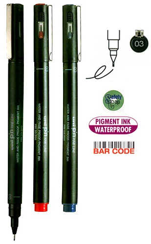 UNİ DRAWING PEN PIN03-200 0.3 KIRMIZI