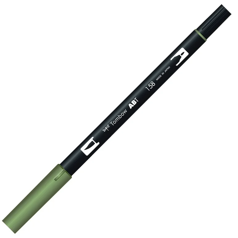 TOMBOW AB-T DUAL BRUSH PEN GRAFİK KALEMİ DARKOLIVE (158) T-AB-T 158