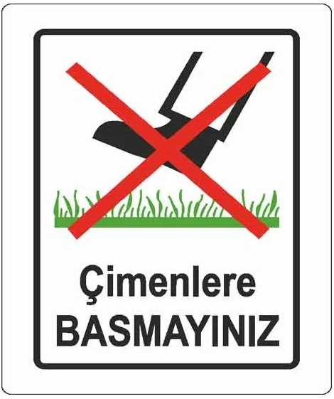 EKSTRAFİX UYARI LEVHASI 204 YUL-419 25x35 CM ÇİMLERE BASMAYINIZ