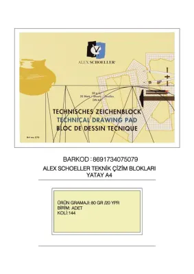 ALEX TEKNİK ÇİZİM BLOK A4 80 GR YAN 20 YP 002.97
