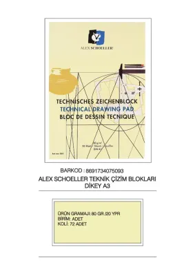 ALEX TEKNİK ÇİZİM BLOK A3 80 GR DİK 20 YP 003.96