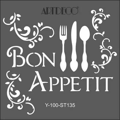 ARTDECO STENCIL 30x30 CM AFİYET OLSUN Y-100-ST135