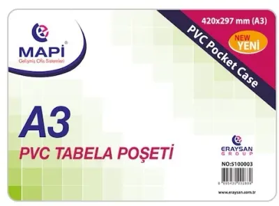 MAPİ TABELA POŞETİ A3 PVC 20Lİ 510 00 03