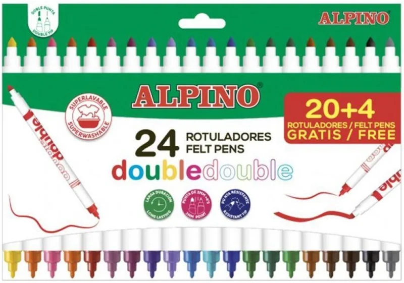 ALPINO KEÇELİ KALEM ÇİFT YÖNLÜ 24 LÜ AR-002058