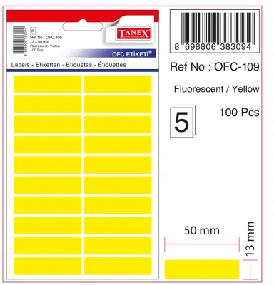 TANEX OFİS ETİKETİ OFC-109 FLORASAN SARI
