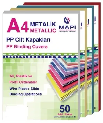 MAPİ CİLT KAPAĞI PP A4 600 MİC. YALDIZLI GÜMÜŞ 2042230