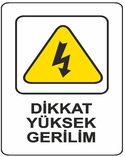 EKSTRAFİX UYARI LEVHASI 203 YUL-312 16x24 CM DİKKAT YÜKSEK GERİLİM