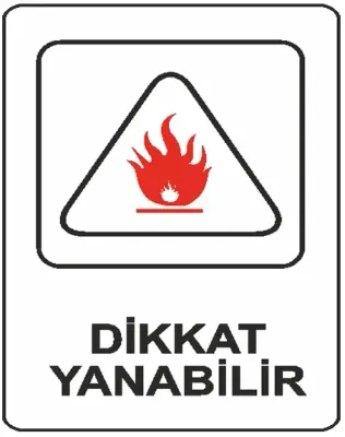 EKSTRAFİX UYARI LEVHASI 203 YUL-313 16x24 CM DİKKAT YANABİLİR