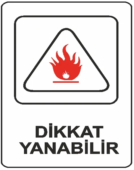 EKSTRAFİX UYARI LEVHASI 203 YUL-313 16x24 CM DİKKAT YANABİLİR