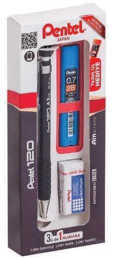 PENTEL VERSATİL KALEM OKUL SETİ 120A3 0.7 SİYAH Y A317-3AS
