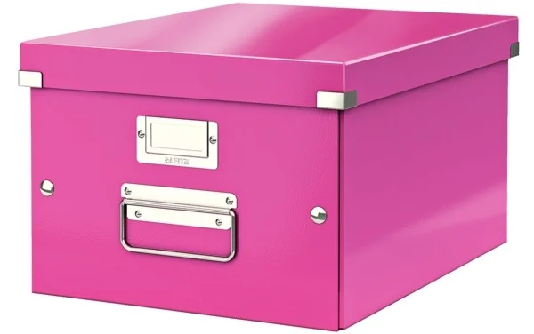 LEITZ SAKLAMA KUTUSU WOW CLICK &amp; STORE ORTA BOY L-6044 PEMBE