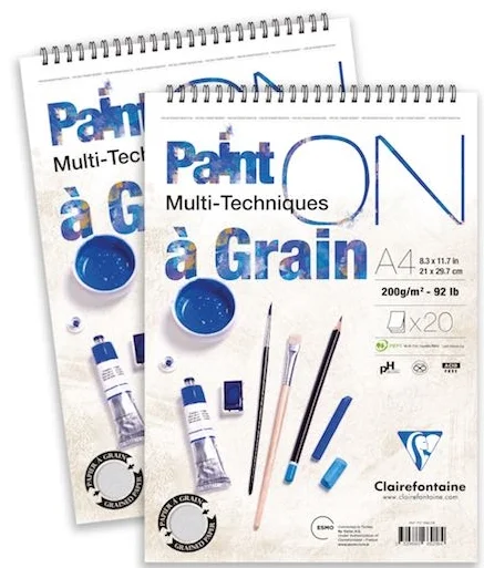 CLAIREFONTAINE RESİM ve ÇİZİM BLOĞU PAINT-ON A GRAIN SPİRALLİ A3 200 GR 20 YP PD966250