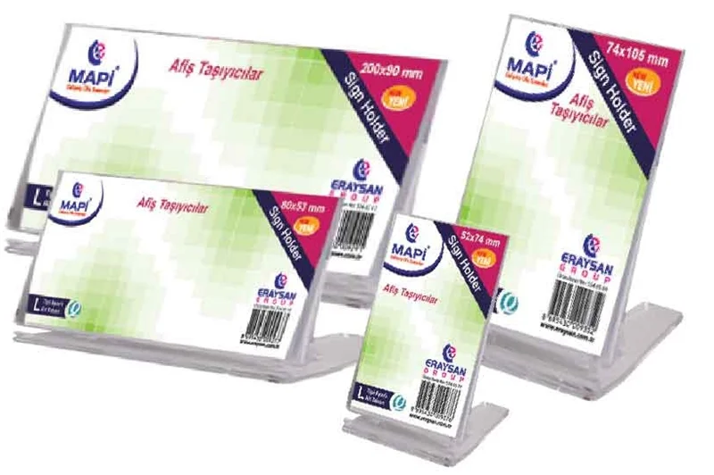 MAPİ AFİŞ TAŞIYICI 148x210 L TİPİ DİKEY KAVİSLİ 534 05 65