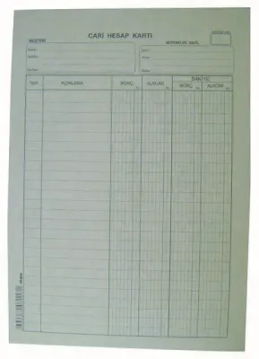 DİLMAN CARİ HESAP KARTI KÜÇÜK DİKEY 100 LÜ 3117